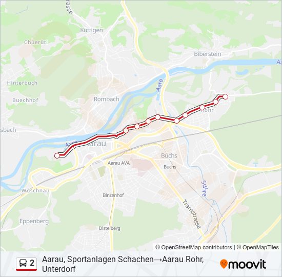 2 Bus Line Map