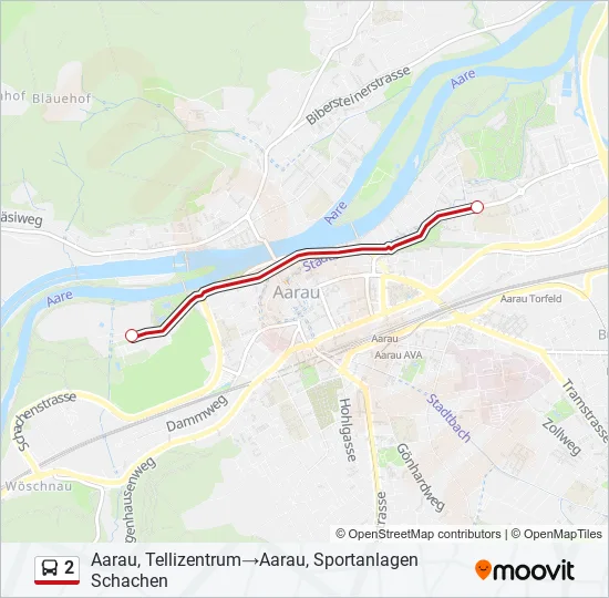 2 Bus Line Map