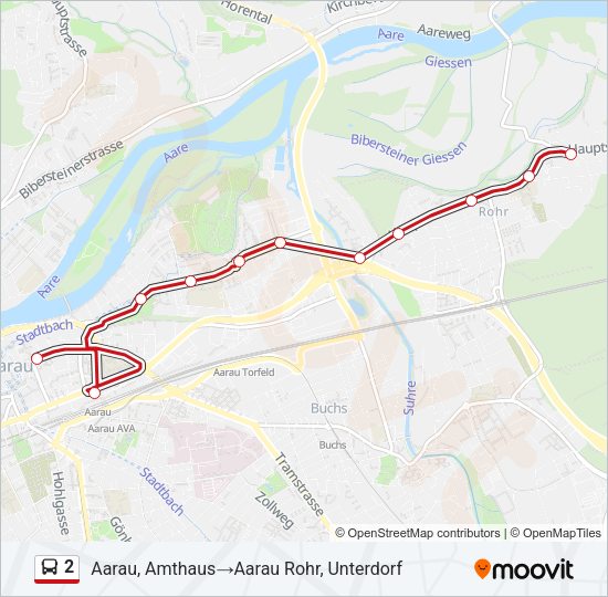 2 Bus Line Map