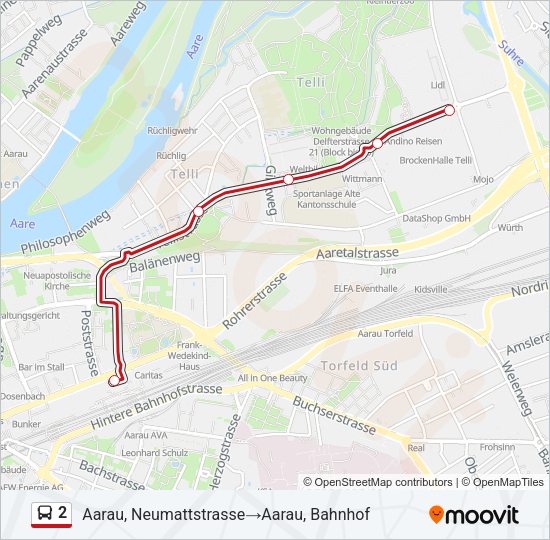 2 Bus Line Map