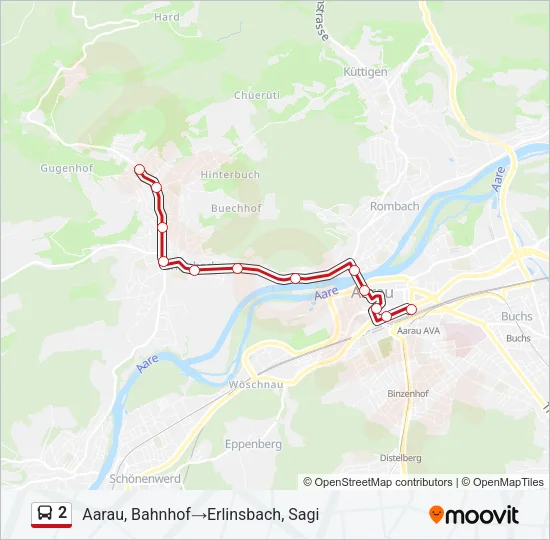 2 Bus Line Map
