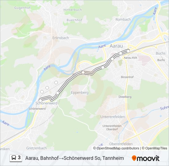 3 Bus Line Map