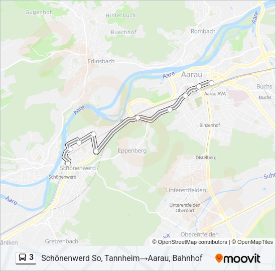 3 Bus Line Map