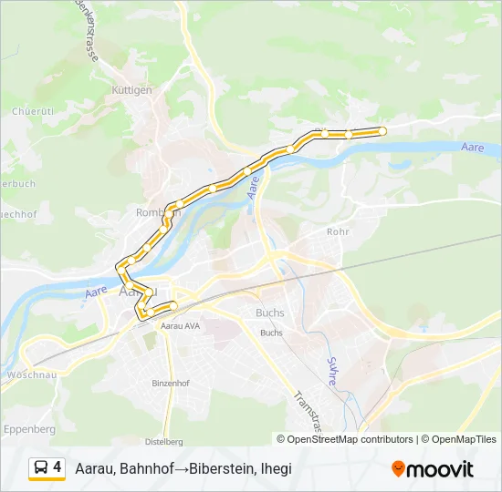 Plan de la ligne 4 de bus