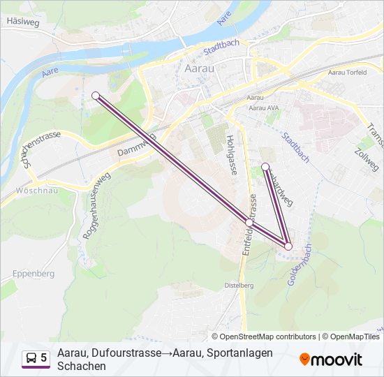 5 Bus Line Map
