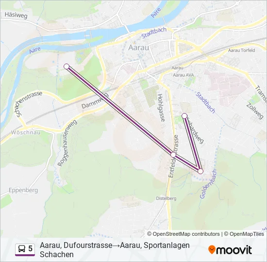 5 Bus Line Map