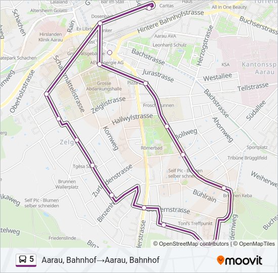 5 Bus Line Map