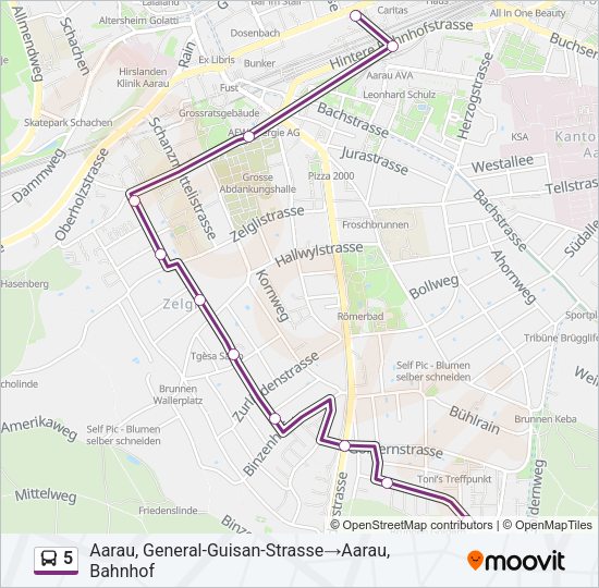 5 Bus Line Map
