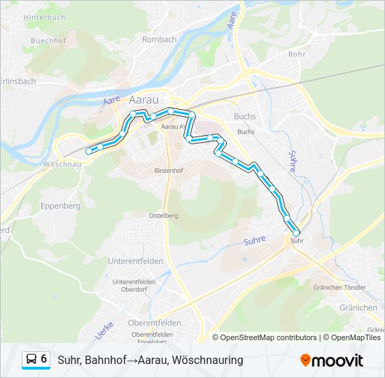 6 Bus Line Map