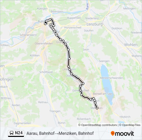 N24 Bus Line Map
