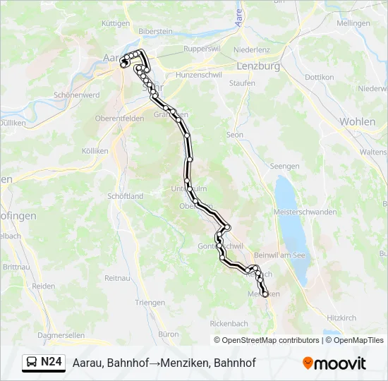 N24 Bus Line Map