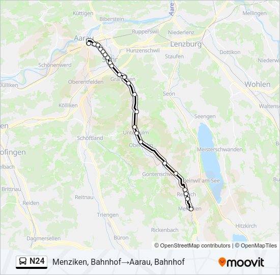 N24 Bus Line Map