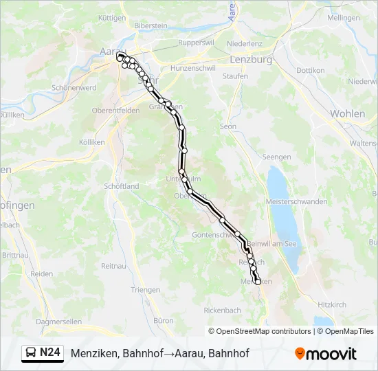 N24 Bus Line Map