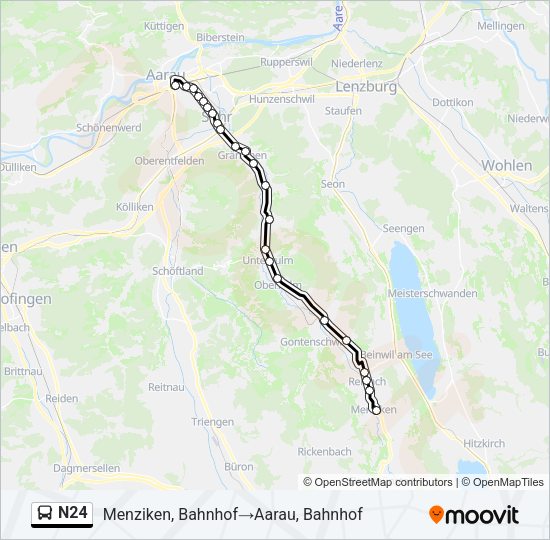 N24 Bus Line Map