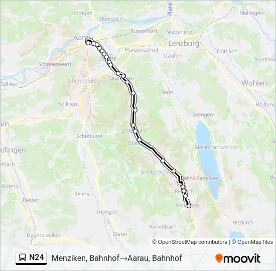 N24 Bus Line Map