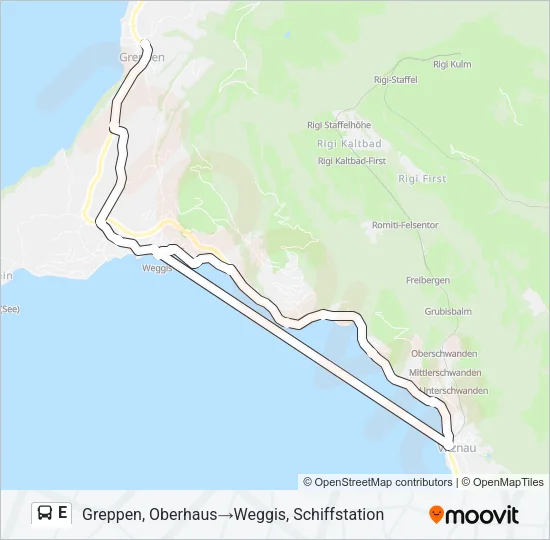 E Bus Line Map