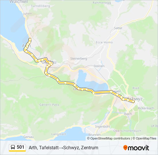 501 bus Line Map