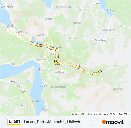 501 bus Line Map