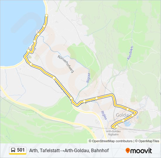 501 bus Line Map