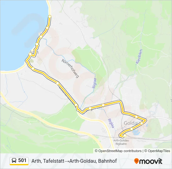 501 Bus Line Map