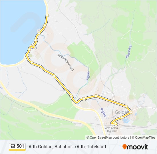 Plan de la ligne 501 de bus