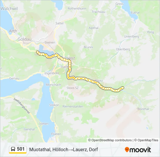 501 Bus Line Map