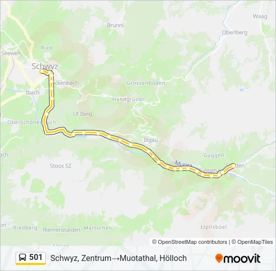 501 Bus Line Map
