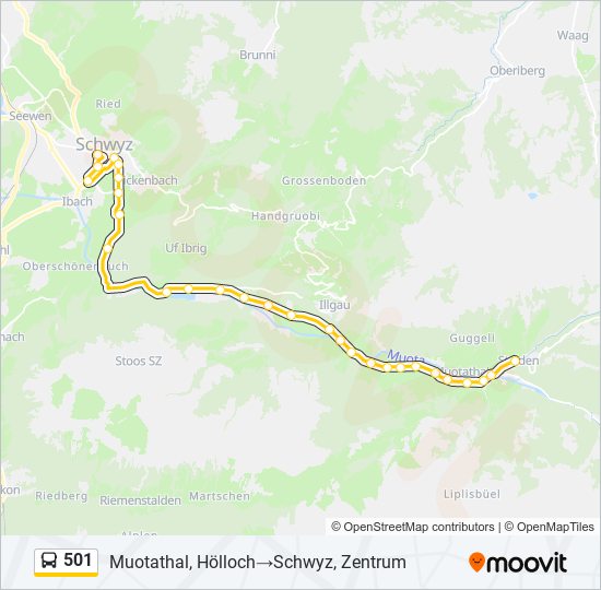 501 bus Line Map