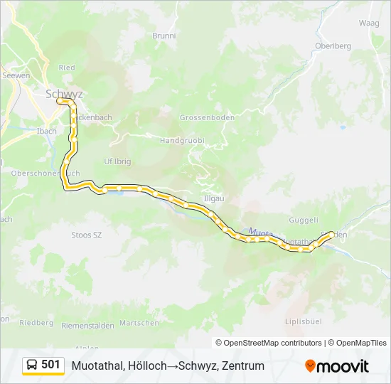 501 Bus Line Map