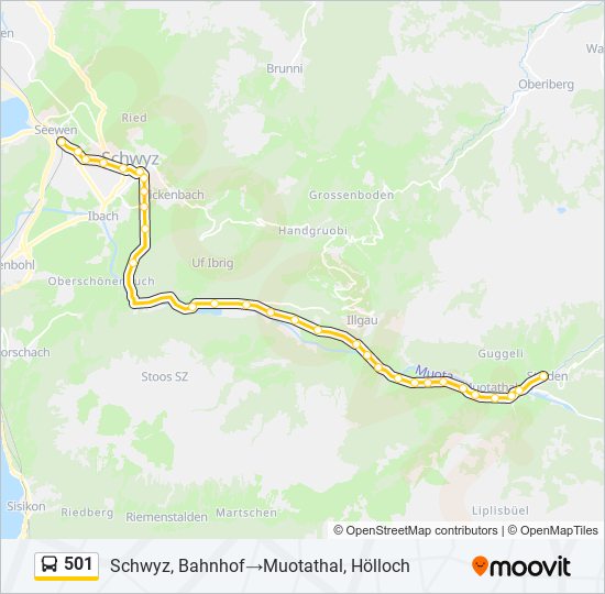 501 bus Line Map