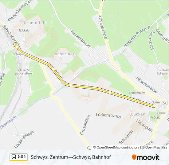 501 Bus Line Map