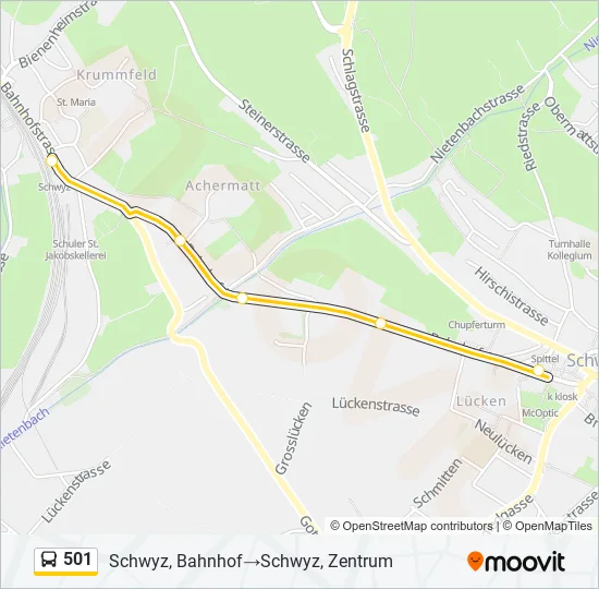 501 Bus Line Map