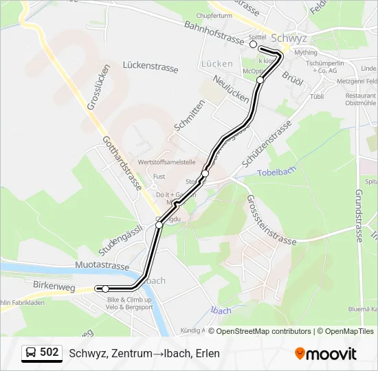 502 Bus Line Map