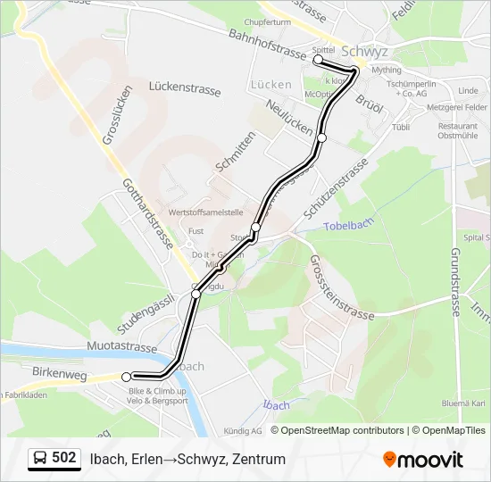 502 Bus Line Map