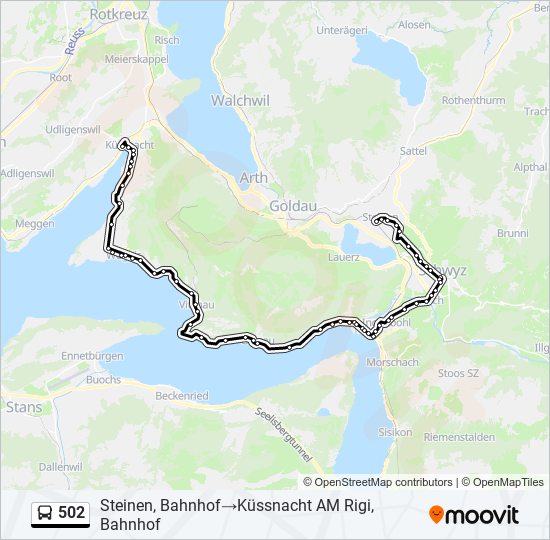 502 bus Line Map