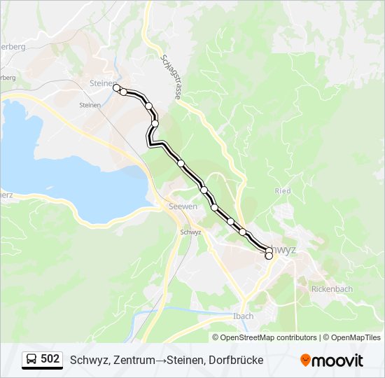 502 bus Line Map