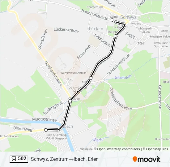 502 Bus Line Map