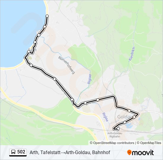 Plan de la ligne 502 de bus