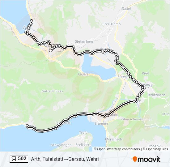 502 bus Line Map