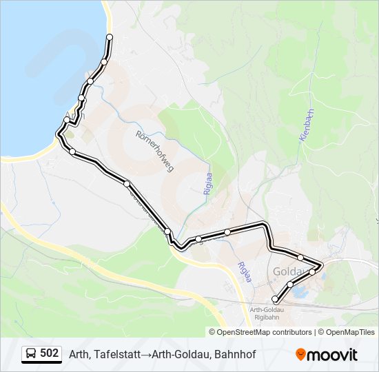 502 bus Line Map