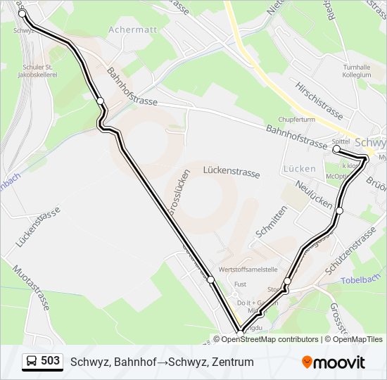 503 bus Line Map