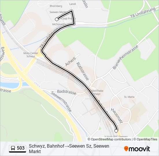 503 bus Line Map