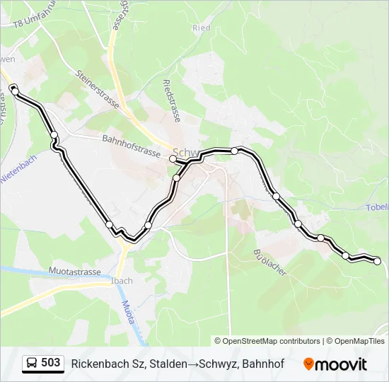 Plan de la ligne 503 de bus