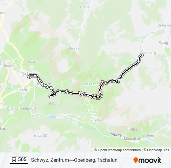 505 Bus Line Map