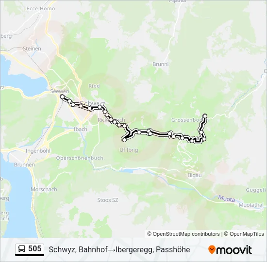 505 Bus Line Map