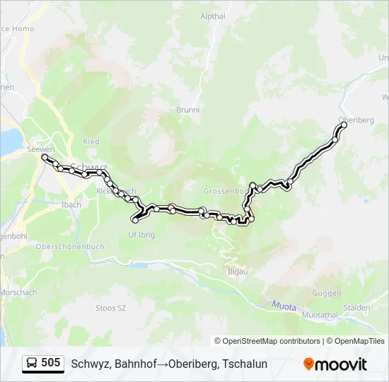 505 Bus Line Map