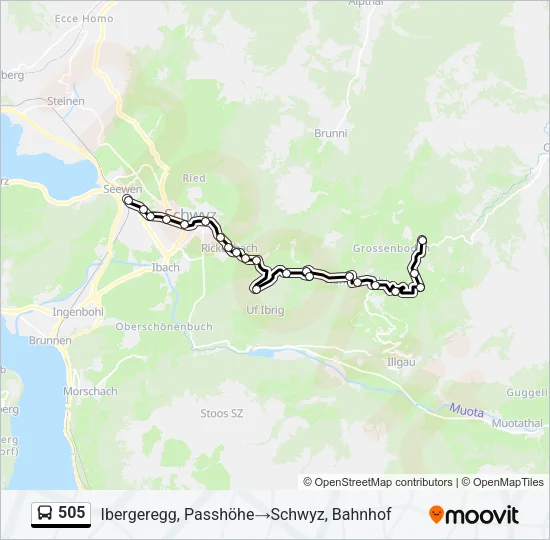 505 Bus Line Map