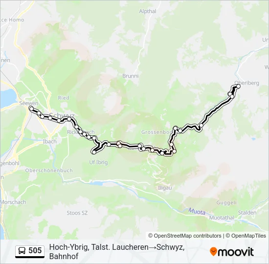 505 Bus Line Map