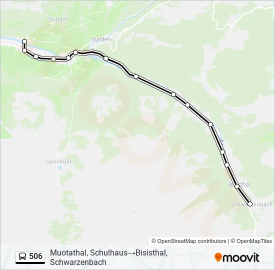 Plan de la ligne 506 de bus