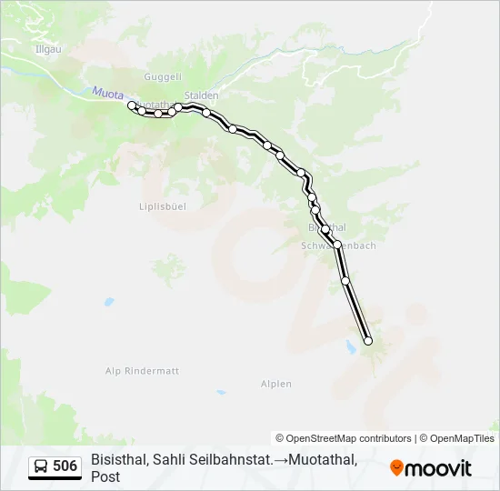 Plan de la ligne 506 de bus